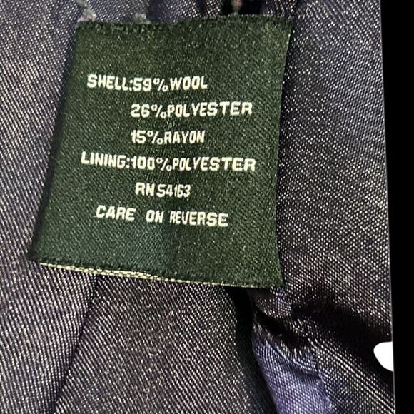 Black Rivet Dark Purple/EggPlant Wool Blend Belted Pea Coat, Size M. - Picture 8 of 10